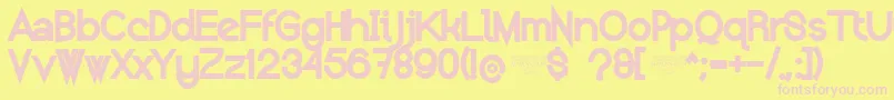 NolicenseKeraterblack Font – Pink Fonts on Yellow Background