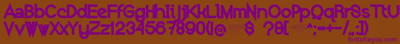 NolicenseKeraterblack Font – Purple Fonts on Brown Background