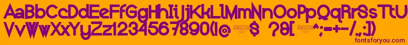 NolicenseKeraterblack Font – Purple Fonts on Orange Background