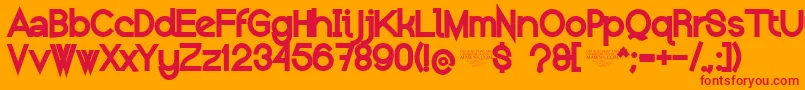 NolicenseKeraterblack-Schriftart – Rote Schriften auf orangefarbenem Hintergrund