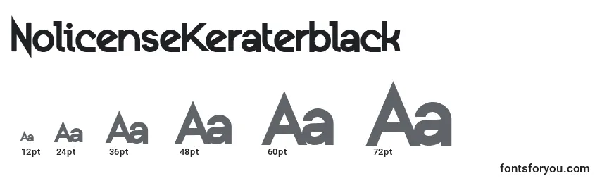 NolicenseKeraterblack font sizes