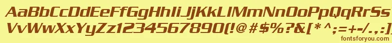SerpentineLtMediumOblique-fontti – ruskeat fontit keltaisella taustalla