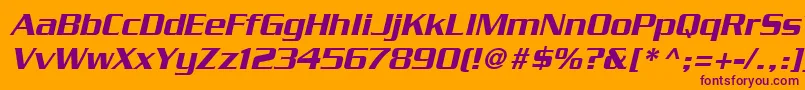 SerpentineLtMediumOblique Font – Purple Fonts on Orange Background