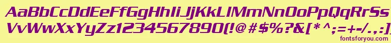 SerpentineLtMediumOblique Font – Purple Fonts on Yellow Background