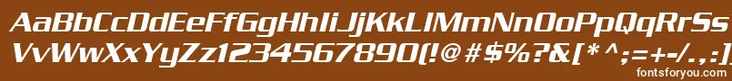 Шрифт SerpentineLtMediumOblique – белые шрифты на коричневом фоне