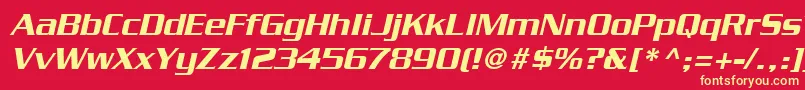 SerpentineLtMediumOblique Font – Yellow Fonts on Red Background