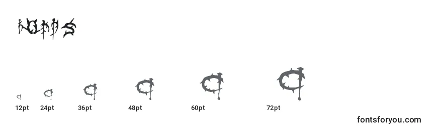 Размеры шрифта Thorns