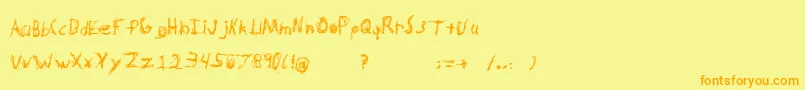 フォントHypertensionRegular – オレンジの文字が黄色の背景にあります。