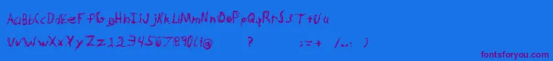 HypertensionRegular Font – Purple Fonts on Blue Background