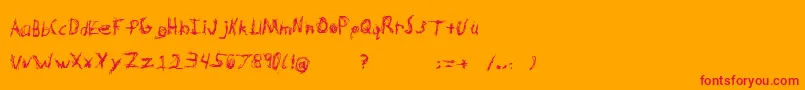 Fonte HypertensionRegular – fontes vermelhas em um fundo laranja
