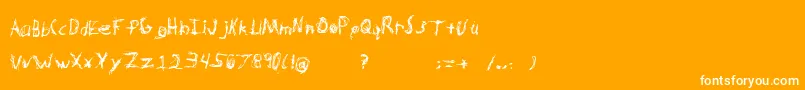 HypertensionRegular-Schriftart – Weiße Schriften auf orangefarbenem Hintergrund