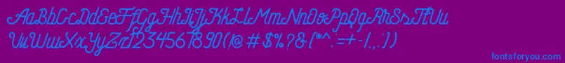 HometownFreeScript-Schriftart – Blaue Schriften auf violettem Hintergrund