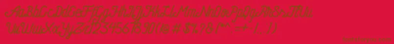 HometownFreeScript-Schriftart – Braune Schriften auf rotem Hintergrund