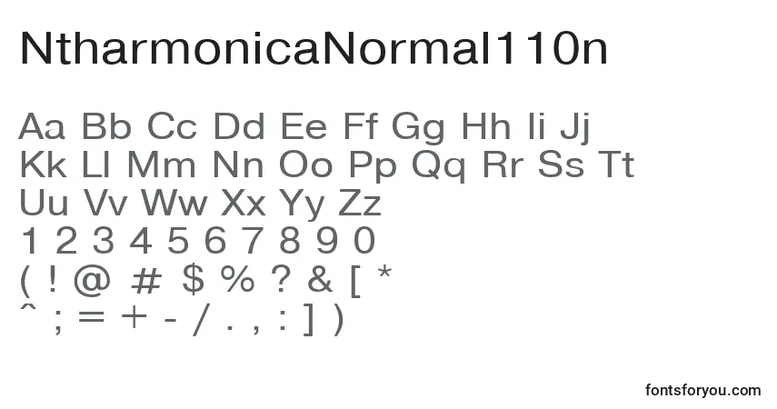 Schriftart NtharmonicaNormal110n – Alphabet, Zahlen, spezielle Symbole