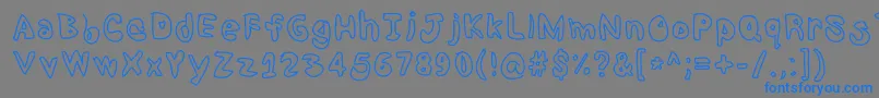 フォントShrimp – 灰色の背景に青い文字