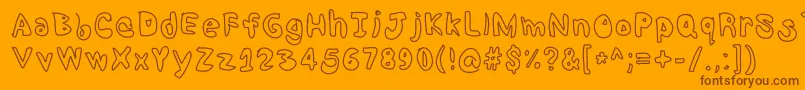 Shrimp Font – Brown Fonts on Orange Background