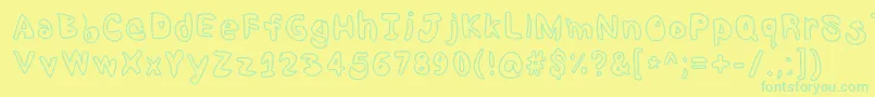 Shrimp Font – Green Fonts on Yellow Background