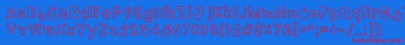 Shrimp Font – Red Fonts on Blue Background