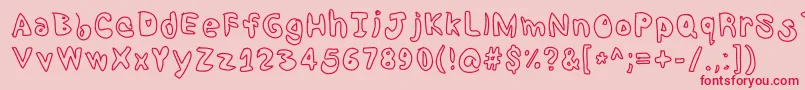 Shrimp Font – Red Fonts on Pink Background