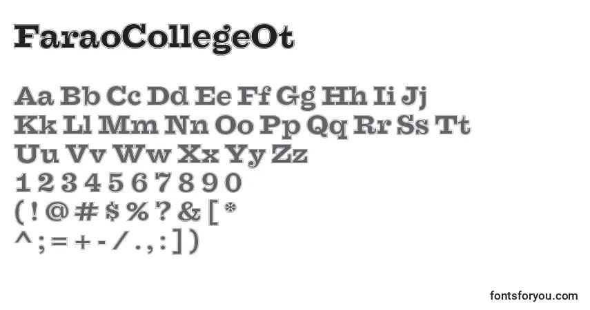 A fonte FaraoCollegeOt – alfabeto, números, caracteres especiais