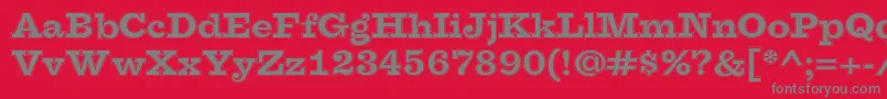 FaraoCollegeOt-fontti – harmaat kirjasimet punaisella taustalla