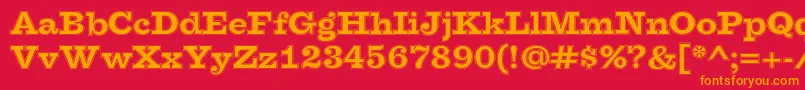 FaraoCollegeOt Font – Orange Fonts on Red Background