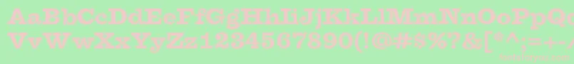 FaraoCollegeOt Font – Pink Fonts on Green Background