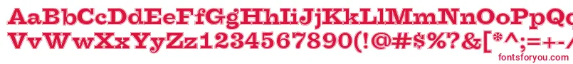 FaraoCollegeOt Font – Red Fonts on White Background