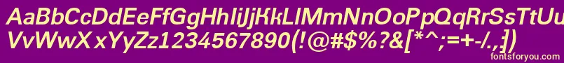 Czcionka AGroticBolditalic – żółte czcionki na fioletowym tle