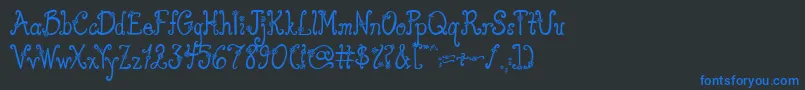 AustieBostYouWearFlowersSolid Font – Blue Fonts on Black Background