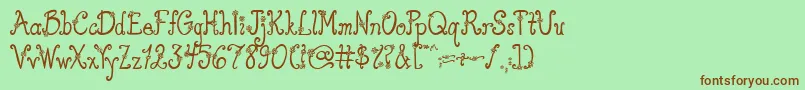 AustieBostYouWearFlowersSolid Font – Brown Fonts on Green Background