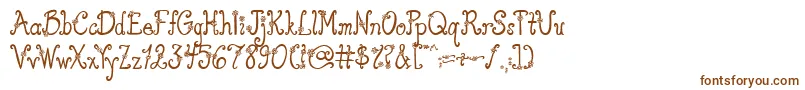 Шрифт AustieBostYouWearFlowersSolid – коричневые шрифты на белом фоне