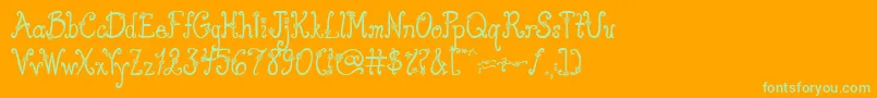 AustieBostYouWearFlowersSolid Font – Green Fonts on Orange Background