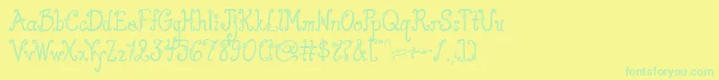 AustieBostYouWearFlowersSolid Font – Green Fonts on Yellow Background