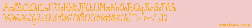 AustieBostYouWearFlowersSolid Font – Orange Fonts on Pink Background