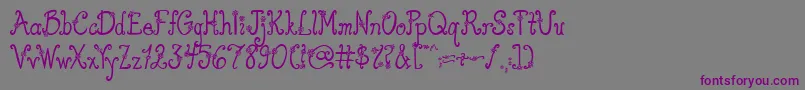Шрифт AustieBostYouWearFlowersSolid – фиолетовые шрифты на сером фоне