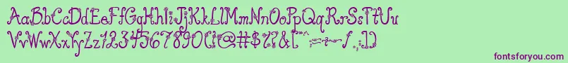 AustieBostYouWearFlowersSolid Font – Purple Fonts on Green Background