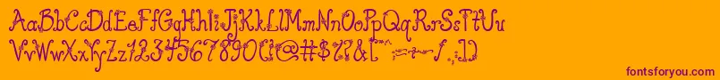 AustieBostYouWearFlowersSolid-fontti – violetit fontit oranssilla taustalla