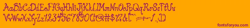 AustieBostYouWearFlowersSolid Font – Purple Fonts on Orange Background