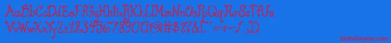 Шрифт AustieBostYouWearFlowersSolid – красные шрифты на синем фоне
