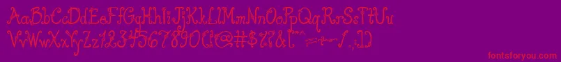 AustieBostYouWearFlowersSolid Font – Red Fonts on Purple Background