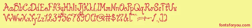 AustieBostYouWearFlowersSolid Font – Red Fonts on Yellow Background