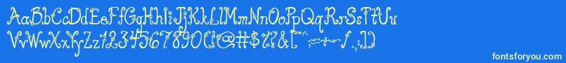 AustieBostYouWearFlowersSolid Font – Yellow Fonts on Blue Background