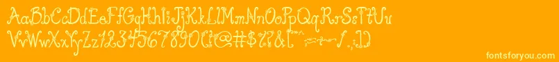 AustieBostYouWearFlowersSolid-Schriftart – Gelbe Schriften auf orangefarbenem Hintergrund