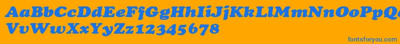 ChaceyextHeavyItalic Font – Blue Fonts on Orange Background