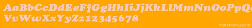 ChaceyextHeavyItalic Font – Pink Fonts on Orange Background