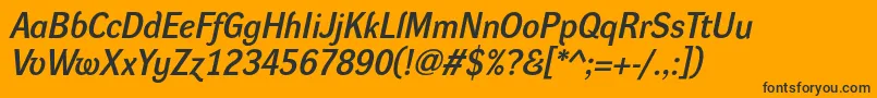 DynagrotesklBolditalic-Schriftart – Schwarze Schriften auf orangefarbenem Hintergrund