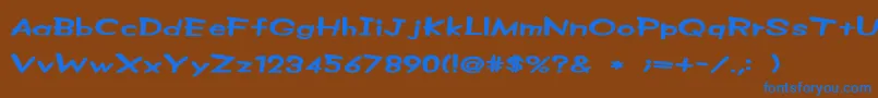 ZMachineSrb Font – Blue Fonts on Brown Background