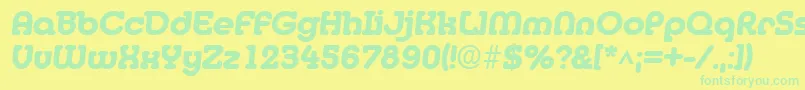 MediaBoldItalic Font – Green Fonts on Yellow Background