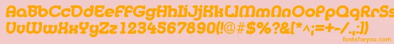 MediaBoldItalic Font – Orange Fonts on Pink Background